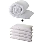 KING SIZE DUVET & 4 DELUXE  PILLOWS - KING 4.5 TOG QUILT & 4 SUPERFIRM  PILLOWS