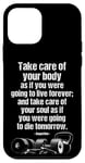 iPhone 12 mini Motivational Gym Quote Care For Body & Soul Fitness Training Case