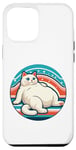 Coque pour iPhone 15 Plus chat blanc épais et gras aux yeux bleus