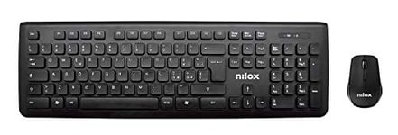 Nilox Kit Clavier + Souris sans Fil, Noir