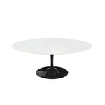 Knoll - Saarinen Low Round Table For Outdoor, H: 38 cm, Ø 107 cm, Svart underrede - Soffbord utomhus - Eero Saarinen - Vit - Metall/Plast