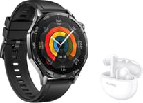 Huawei Watch GT 5 urheilukello 46 mm (mus.) + FreeBuds 5i lahjapakkaus