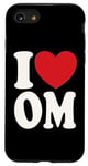 Coque pour iPhone SE (2020) / 7 / 8 J'aime OM I Heart OM Initiales Hearts Art O.M