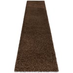 Tapis, le tapis de couloir SOFFI shaggy 5cm marron - pour la cuisine, l'antichambre, le couloir brown 70x250 cm