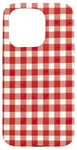 iPhone 15 Pro Red White Checkered Plaid Flannel Gingham Pattern Checker Case