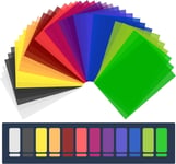 36 pi¿¿ces Film de Couleur Gel Film Filtre Couleur, Film Filtre Couleur Transparent Filtre Couleur Correction Couleur, Film pour Lampe projecteur Photo Studio Stroboscope LED, Mat¿¿riaux d'artisanat