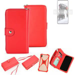 2in1 cover wallet + bumper for nubia Red Magic 7S Pro Phone protective Case red