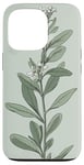 iPhone 13 Pro Leaves Botanical Plant Line Art Sage Green Wildflower Floral Case