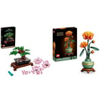 LEGO Icons Bonsai Tree + Ensemble de Construction de Fleurs de chrysanthème Bundle Kit de modèle créatif Plante Artificielle Cadeau pour Femme Homme Elle ou Lui 10281 + 10368