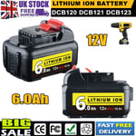 2x 10.8V 12V 6.0Ah Battery for Dewalt DCB120 DCB121 DCB123 DCB125 DCD710 DCF813