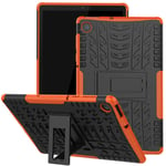 Jhxtech Case for Lenovo Tab M10 Plus 10.3, Armor Style Hybrid PC + TPU Protective Case with Stand for Lenovo Tab M10 FHD Plus (2nd Gen) TB-X606F 10.3 Cover Protection (orange)