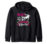 Skier SKI GIRL CATCH ME IF YOU CAN Funny Girls Zip Hoodie