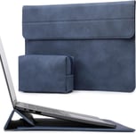 15-16 Pouces Housses Ordinateur Portable Sacoche Avec Fonction Stand Pour Macbook Pro 16 M4/M3/M2/M1 Pro/Max 2025-2019, Xps 15, Macbook Pro 15 2015-2012, Samsung Galaxy Book Flex 15, Bleu Marine