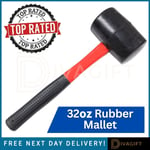 RUBBER MALLET HAMMER 32OZ STEEL SHAFT CAMPING RUBBER GRIP TOOLS DIY SOLID CAMP