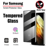 Sekretesshärdat glas Samsung Galaxy S21 Ultra skärmskydd Anti Spy Fingeravtryckslåsning