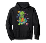 Alien Smokes Grass Joint Psychodelic UFO Hippie Space Pullover Hoodie