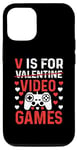 Coque pour iPhone 12/12 Pro V est pour les jeux vidéo, la Saint-Valentin, Funny Gamer, pour hommes et garçons