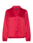 Vmmerle L/S V-Neck Top Wvn Exp Tops Blouses Long-sleeved Red Vero Moda