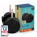 Alphatrail Bicycle Inner Tube Rick 28 Inch DV Dunlop Valve 2x Set with Mobility Guarantee I Compatible Bike Tyres Continental, Conti, Schwalbe, Maxxis & Michelin Bike Tube