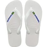 Havaianas Unisex Brasil Logo (Mini Me), White, UK child 8