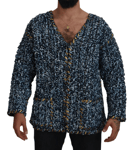 Dolce & Gabbana Pull Fatto A Mano Bleu Bouton Cardigan Hommes S.S