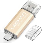 Clé USB Type C 256 Go,Flash Drive USB 3.0 OTG pour Huawei Samsung Smartphone Android de Type C-Or