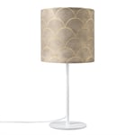 Paco Home Lampe À Poser Table De Chevet Abat-Jour En Tissu Applique Salon Vintage Lampe de table - Blanc, Design 8 (Ø18 cm)