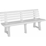 Banc de Jardin Orchidea 3 places banc d'extérieur en plastique banquette classique 145x49x74 cm Jardin terrasse parc Blanc