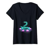 Womens Year of The Snake 2025 Zen and the Art of Sneaking By V-Neck T-Shirt