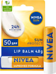 NIVEA SUN Protect Caring Lip Balm SPF50 with Shea Butter Protection UVA/UVB Rays