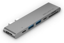 Hub USB-C avec 40 Gbit/s, Alimentation 100 W, HDMI 4 K, 2 USB 3.0, Lecteur de Cartes, Adaptateur de données Via Type C Compatible MacBook Pro 13/15, 2018, MacBook Air (CS63, Gris Sidéral)