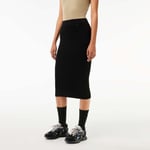 Lacoste Womenss Seamless Knit Penicl Skirt in Black material_viscose - Size 12 UK