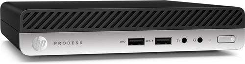 HP ProDesk 400 G5 - Mini bureau - Core i5 9500T / 2.2 GHz - RAM 8 Go - SSD 512 Go - NVMe - UHD Graphics 630 - GigE - Win 10 Pro 64 bits - moniteur : aucun - clavier : Français