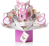 Happy 80th Birthday Pop-Up Greeting Card Original Second Nature 3D Pop Up Cards