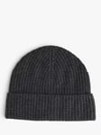 HUSH Teresa Cashmere Beanie Hat, Charcoal Grey