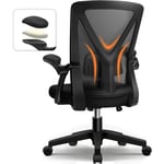 Lexzurn - Chaise de Bureau, Siège Inclinable et Ergonomique, Fauteuil de Bureau avec Accoudoirs Pliables, Soutien Lombaire Réglable, Maille