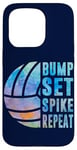 Coque pour iPhone 15 Pro Bump Set Spike Repeat Aquarelle Volleyball Femmes Adolescentes Filles