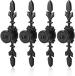 4 Pièces Boutons de Porte Poignée Style Vintage, Poignée D'armoire Rétro en Aluminium Noir, pour Portes de Garde-robe Simples et Modernes, Tiroirs, Poignée Monotrou de Quincaillerie Domestique (Noir)