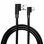 KAIBSEN® Angle Droit USB Type C Câble,(1M 2M 3M) Tressé USB 2.0 A à 90 Degrés USB-C Les données Câble Chargeur Cordon pour Huawei P20/P20 Pro Mate 10 Samsung Galaxy S9/S8+, Note 8 LG V30 G6 et Plus