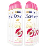 Dove Womens Anti-Perspirant Advanced Go Fresh Pomegranate & Lemon Deo for Women, 150ml, 6 Pack - NA - One Size