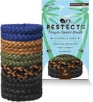 Pestects Mosquito Repellent Bracelet 12 Pack, Deet-Free Natural Dark Colour 