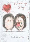 On Your Wedding Day Cute Hedgehog Card