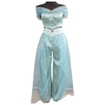 Aladdin Jasmine Princess Kostym Klänning Cosplay rekvisita Vuxna  XL Y green M