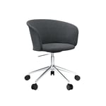 HEM - Kendo Swivel Chair 5-star Castors - Graphite/Polished - Graphite - Grå - Kontorsstolar - Metall/Trä/Syntetiskt/Skum/Ull