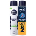 Déodorant Homme Anti-transpirant Sensitive Protection Nivea - Le Lot De 2 Sprays De 200ml