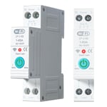 Disjoncteur Wifi Din Rail Smart Energy Monitor Meter 1P 63A Disjoncteur Connecte Wifi Commutateur Wifi Intelligent Disjoncteur Domestique,Interrupteur Connecte Par Tuya App