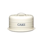 KitchenCraft Living Nostalgia Cake Tin Storage, Boîte De Conservation Hermétique Pour Gâteaux / Dôme À Gâteaux, 28,5 X 18 cm, Antique Cream