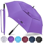 ZOMAKE Grand Parapluie Golf Homme Femme,110CM Parapluie Solide Résistant,Parapluie anti Tempete et Résistant pour 3 à 5 Personne(Violet)