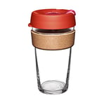 KeepCup Reusable Coffee Cup - Brew Tempered Glass and Natural Cork, L 16oz/454ml - Daybreak