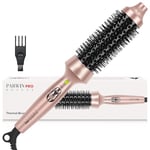 PARWIN Pro Beauty Thermal Brush, 35 mm Heated Round Brush, Ionic Hot Brush Create Shinier & Smoother Curls, Fast Heating, Dual Voltage, 60 Mins Auto Shut Down, Gold